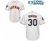 Youth Houston Astros #30 Hector Rondon Authentic White Home Cool Base 2019 World Series Bound Baseball Jersey