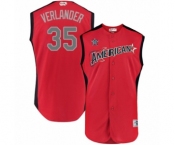 Youth Houston Astros #35 Justin Verlander Authentic Red American League 2019 Baseball All-Star Jersey