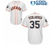 Youth Houston Astros #35 Justin Verlander Authentic White Home Cool Base 2019 World Series Bound Baseball Jersey