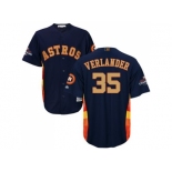 Youth Houston Astros #35 Justin Verlander Navy Blue 2018 Gold Program Cool Base Stitched MLB Jersey