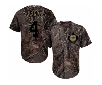 Youth Houston Astros #4 George Springer Camo Realtree Collection Cool Base Stitched MLB Jersey