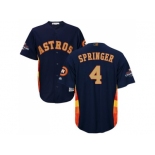 Youth Houston Astros #4 George Springer Navy Blue 2018 Gold Program Cool Base Stitched MLB Jersey