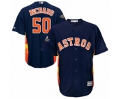 Youth Houston Astros #50 J.R. Richard Authentic Navy Blue Alternate Cool Base 2019 World Series Bound Baseball Jersey