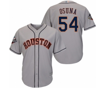 Youth Houston Astros #54 Roberto Osuna Authentic Grey Road Cool Base 2019 World Series Bound Baseball Jersey