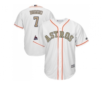 Youth Houston Astros #7 Craig Biggio White 2018 Gold Program Cool Base Stitched Baseball Jersey