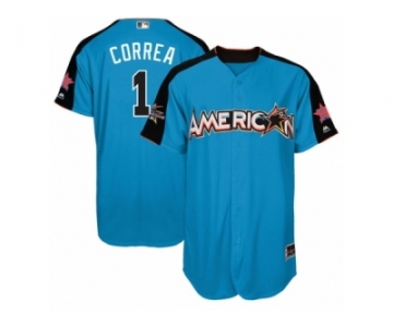 Youth Majestic Houston Astros #1 Carlos Correa Replica Blue American League 2017 MLB All-Star MLB Jersey