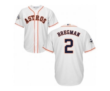 Youth Majestic Houston Astros #2 Alex Bregman Replica White Home 2017 World Series Bound Cool Base MLB Jersey