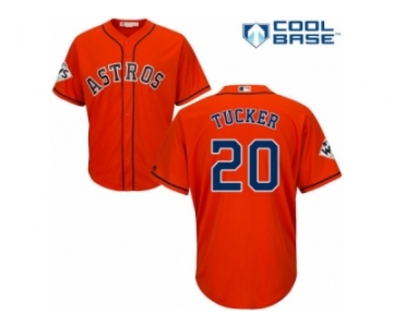 Youth Majestic Houston Astros #20 Preston Tucker Replica Orange Alternate 2017 World Series Bound Cool Base MLB Jersey