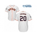 Youth Majestic Houston Astros #20 Preston Tucker Replica White Home 2017 World Series Bound Cool Base MLB Jersey