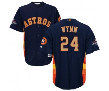 Youth Majestic Houston Astros #24 Jimmy Wynn Authentic Navy Blue Alternate 2018 Gold Program Cool Base MLB Jersey