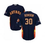 Youth Majestic Houston Astros #30 Hector Rondon Authentic Navy Blue Alternate 2018 Gold Program Cool Base MLB Jersey