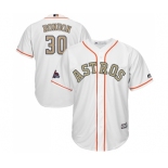 Youth Majestic Houston Astros #30 Hector Rondon Authentic White 2018 Gold Program Cool Base MLB Jersey