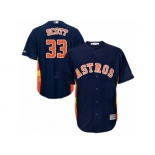 Youth Majestic Houston Astros #33 Mike Scott Authentic Navy Blue Alternate Cool Base MLB Jersey