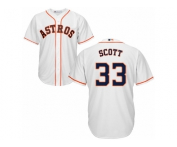 Youth Majestic Houston Astros #33 Mike Scott Authentic White Home Cool Base MLB Jersey