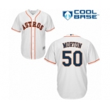 Youth Majestic Houston Astros #50 Charlie Morton Authentic White Home Cool Base MLB Jersey