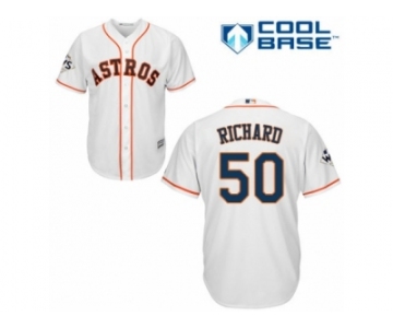 Youth Majestic Houston Astros #50 J.R. Richard Replica White Home 2017 World Series Bound Cool Base MLB Jersey