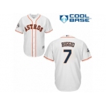 Youth Majestic Houston Astros #7 Craig Biggio Replica White Home 2017 World Series Bound Cool Base MLB Jersey