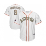 Youth Majestic Houston Astros #9 Marwin Gonzalez Authentic White 2018 Gold Program Cool Base MLB Jersey