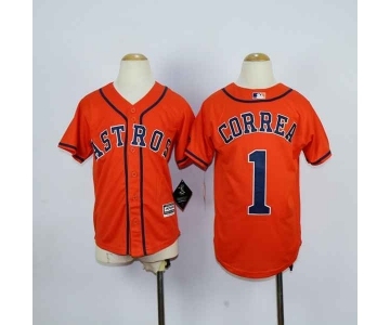 youth mlb jerseys houston astros #1 correa orange