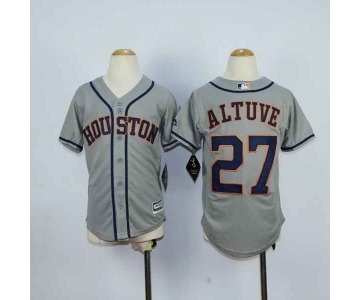 youth mlb jerseys houston astros #27 altuve grey