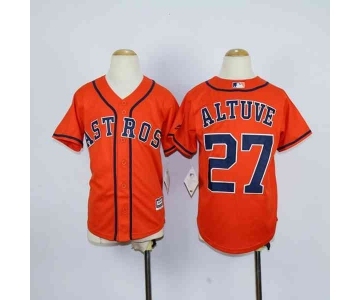 youth mlb jerseys houston astros #27 altuve orange