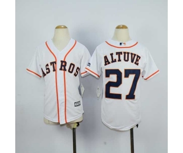 youth mlb jerseys houston astros #27 altuve white