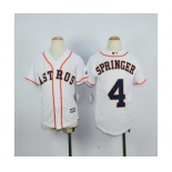 youth mlb jerseys houston astros #4 springer white