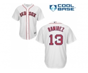 Youth Boston Red Sox #13 Hanley Ramirez White Cool Base Stitched MLB Jersey