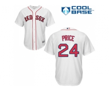 Youth Boston Red Sox #24 David Price White Cool Base Stitched MLB Jersey