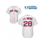 Youth Boston Red Sox #28 J. D. Martinez White Cool Base Stitched Baseball Jersey