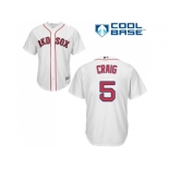 Youth Boston Red Sox #5 Allen Craig White Cool Base Stitched MLB Jersey