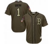 Youth Majestic Boston Red Sox #1 Bobby Doerr Authentic Green Salute to Service 2018 World Series Champions MLB Jersey