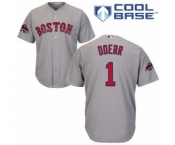 Youth Majestic Boston Red Sox #1 Bobby Doerr Authentic Grey Road Cool Base 2018 World Series Champions MLB Jersey