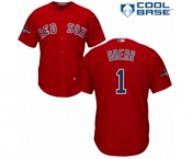 Youth Majestic Boston Red Sox #1 Bobby Doerr Authentic Red Alternate Home Cool Base 2018 World Series Champions MLB Jersey