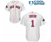 Youth Majestic Boston Red Sox #1 Bobby Doerr Authentic White Home Cool Base 2018 World Series Champions MLB Jersey