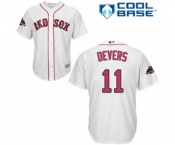 Youth Majestic Boston Red Sox #11 Rafael Devers Authentic White Home Cool Base 2018 World Series Champions MLB Jersey