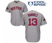 Youth Majestic Boston Red Sox #13 Hanley Ramirez Authentic Grey Road Cool Base 2018 World Series Champions MLB Jerse