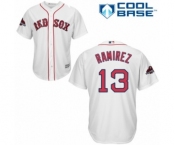 Youth Majestic Boston Red Sox #13 Hanley Ramirez Authentic White Home Cool Base 2018 World Series Champions MLB Jersey