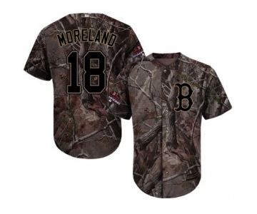 Youth Majestic Boston Red Sox #18 Mitch Moreland Authentic Camo Realtree Collection Flex Base 2018 World Series Champions MLB Jersey