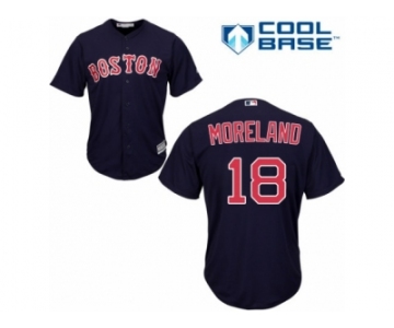 Youth Majestic Boston Red Sox #18 Mitch Moreland Authentic Navy Blue Alternate Road Cool Base MLB Jersey