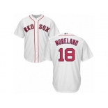 Youth Majestic Boston Red Sox #18 Mitch Moreland Authentic White Home Cool Base MLB Jersey