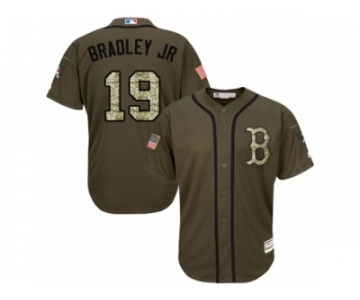 Youth Majestic Boston Red Sox #19 Jackie Bradley Jr Authentic Green Salute to Service MLB Jersey