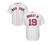 Youth Majestic Boston Red Sox #19 Jackie Bradley Jr Authentic White Home Cool Base MLB Jersey