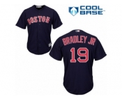 Youth Majestic Boston Red Sox #19 Jackie Bradley Jr Replica Navy Blue Alternate Road Cool Base MLB Jersey