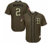 Youth Majestic Boston Red Sox #2 Xander Bogaerts Authentic Green Salute to Service 2018 World Series Champions MLB Jersey