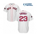 Youth Majestic Boston Red Sox #23 Blake Swihart Authentic White Home Cool Base 2018 World Series Champions MLB Jersey