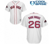 Youth Majestic Boston Red Sox #26 Wade Boggs Authentic White Home Cool Base 2018 World Series Champions MLB Jersey