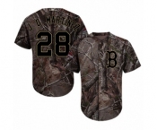 Youth Majestic Boston Red Sox #28 J. D. Martinez Authentic Camo Realtree Collection Flex Base 2018 World Series Champions MLB Jersey