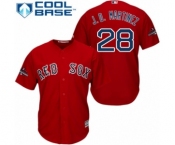 Youth Majestic Boston Red Sox #28 J. D. Martinez Authentic Red Alternate Home Cool Base 2018 World Series Champions MLB Jersey