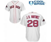 Youth Majestic Boston Red Sox #28 J. D. Martinez Authentic White Home Cool Base 2018 World Series Champions MLB Jersey